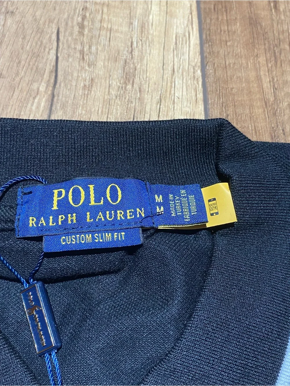 Ralph Lauren Polo Black and Gold Dubai Quarter Button Up Polo Shirt Brand New